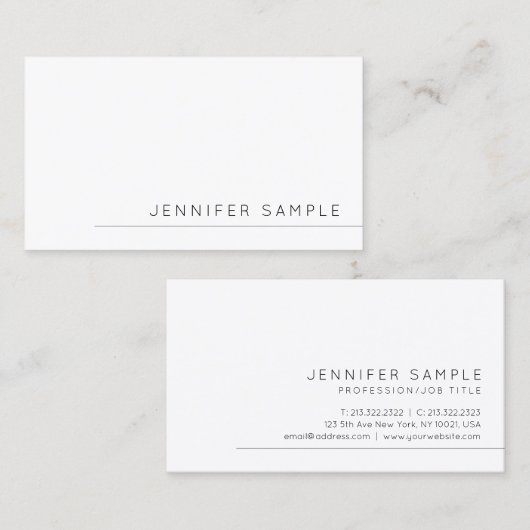 パーソナライズされたミニマルモダンテンプレートスタイリッシュ 名刺 (正面/裏面)