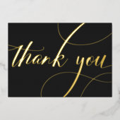 パーソナライズされたミニマルモダンブラック&金ゴールド 箔シーズンカード (正面)