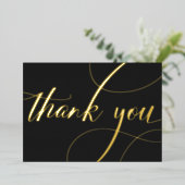 パーソナライズされたミニマルモダンブラック&金ゴールド 箔シーズンカード (立ち正面)