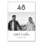 パーソナライズされたミニマルモダン写真結婚の テーブルナンバー (正面)