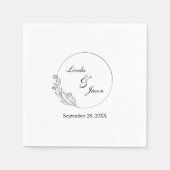 パーソナライズされたミニマル可愛い書結婚跡 スタンダードカクテルナプキン (正面)