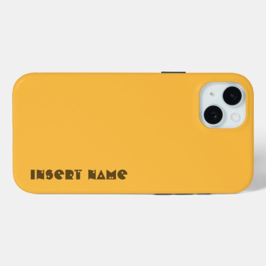 パーソナライズされたミニマル暖かい黄色無地の色 Case-Mate iPhoneケース (裏面 (横))