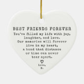 パーソナライズされたミニマル最高の友のクリスマス セラミックオーナメント (裏面)