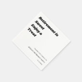 パーソナライズされたミニマル白黒退職パーティー スタンダードカクテルナプキン (角)