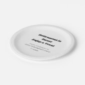 パーソナライズされたミニマル白黒退職パーティー ペーパープレート (アングル)