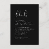 パーソナライズされたミニマル結婚ブラック詳細 エンクロージャーカード (正面)