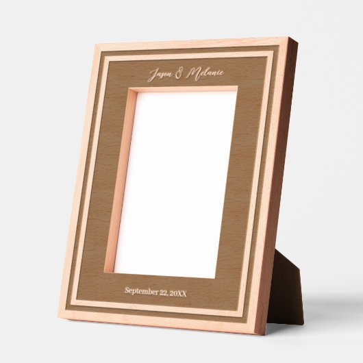 パーソナライズされたミニマル結婚夫婦への贈り物 レーザー彫刻フレーム (左)
