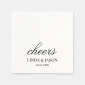 パーソナライズされたミニマ結婚リスト紙 スタンダードカクテルナプキン (正面)