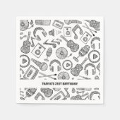 パーソナライズされたミュージカル楽器音楽アクセサリー スタンダードカクテルナプキン (正面)