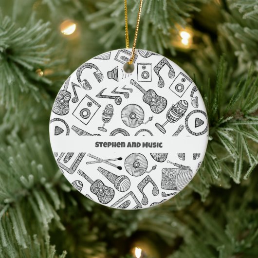 パーソナライズされたミュージカル楽器音楽アクセサリー セラミックオーナメント (ツリー)