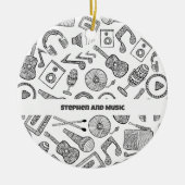 パーソナライズされたミュージカル楽器音楽アクセサリー セラミックオーナメント (正面)