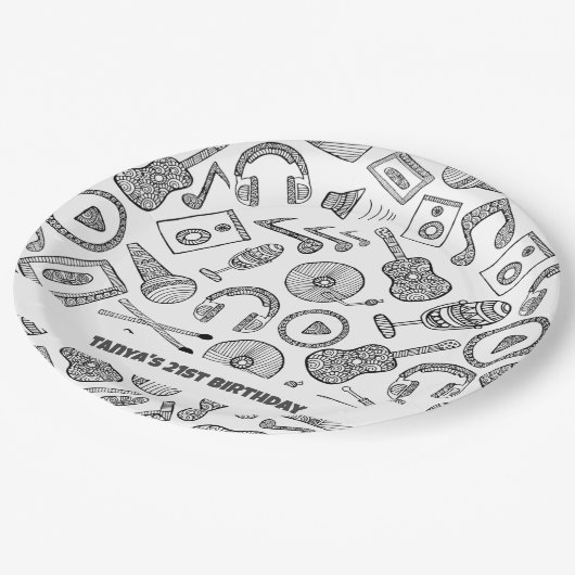 パーソナライズされたミュージカル楽器音楽アクセサリー ペーパープレート (アングル)