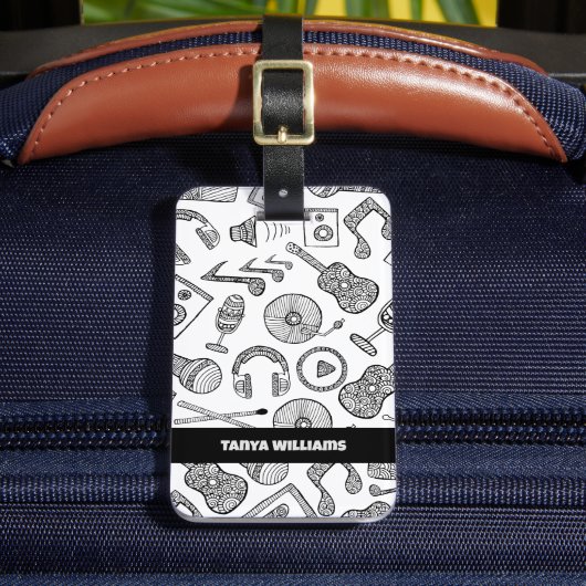 パーソナライズされたミュージカル楽器音楽アクセサリー ラゲッジタグ (正面インサイチュ2)