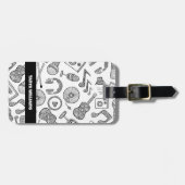 パーソナライズされたミュージカル楽器音楽アクセサリー ラゲッジタグ (正面横)