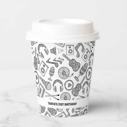 パーソナライズされたミュージカル楽器音楽アクセサリー 紙コップ (正面)