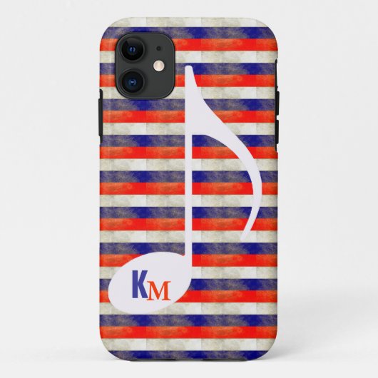 パーソナライズされたミュージカル注ストライプ記 Case-Mate iPhoneケース (裏面)