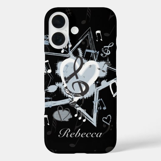 パーソナライズされたミュージカルStar Notesデザイナーパターン Case-Mate iPhoneケース (裏面)