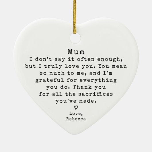 パーソナライズされたムギフトヴィンテージミニマルクリスマス セラミックオーナメント (裏面)