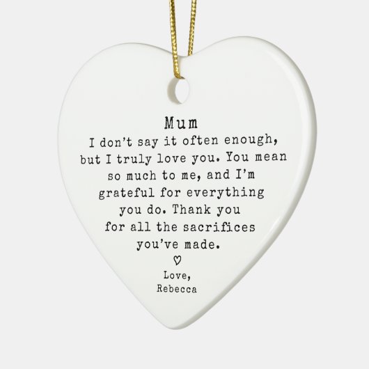 パーソナライズされたムギフトヴィンテージミニマルクリスマス セラミックオーナメント (左)