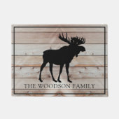 パーソナライズされたムースの姓 ドアマット (正面)