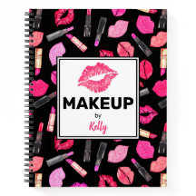 パーソナライズされたメイクアップアーティスト 水彩メイク ノートブック