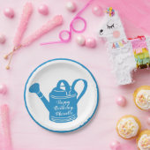 パーソナライズされたメッセージブルー潅水缶 ペーパープレート (パーティー)