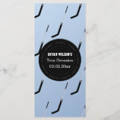 パーソナライズされたメニューカードアイスホッケーテーマ メニュー (裏面)