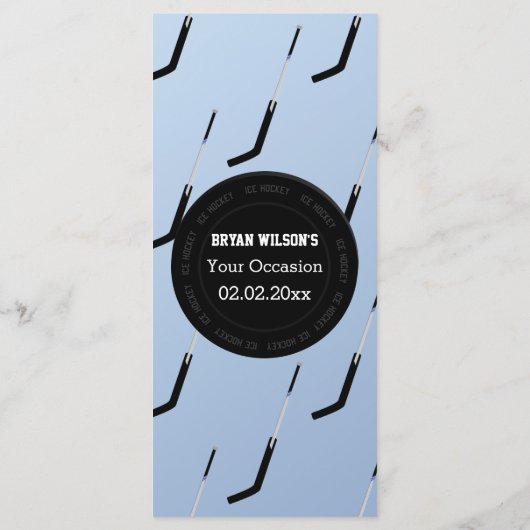 パーソナライズされたメニューカードアイスホッケーテーマ メニュー (裏面)