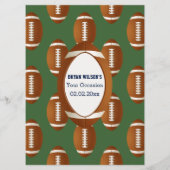 パーソナライズされたメニューカードスポーツパーティーサッカーテーマ メニュー (裏面)