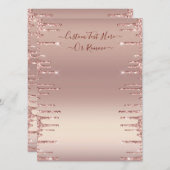 パーソナライズされたメニューバラ金ゴールド赤面グリッター メニュー (正面/裏面)