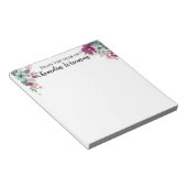 パーソナライズされたメモ帳トロピカルフラワーオンホワイト ノートパッド (アングル)