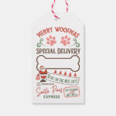 パーソナライズされたメリーウォフマスサンタポーズ表現 ギフトタグ (裏面)