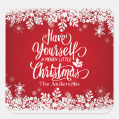 パーソナライズされたメリークリスマスのシール スクエアシール (正面)