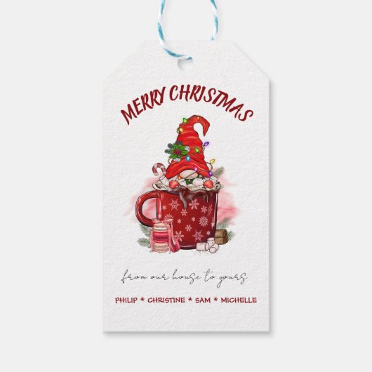 パーソナライズされたメリークリスマスサンタ格言 ギフトタグ (裏面)