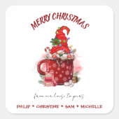 パーソナライズされたメリークリスマスサンタ格言 スクエアシール (正面)