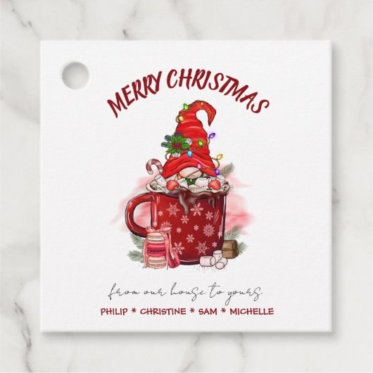 パーソナライズされたメリークリスマスサンタ格言 フェイバータグ (正面)