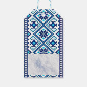 パーソナライズされたメリークリスマスブルーニットのギフトラベル ギフトタグ (裏面)