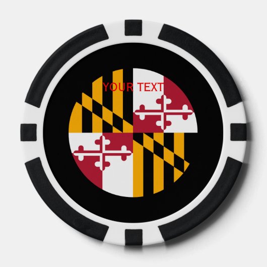 パーソナライズされたメリーランド州旗の表示 ポーカーチップ (正面)