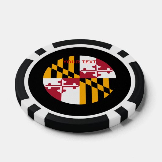 パーソナライズされたメリーランド州旗の表示 ポーカーチップ (シングル)