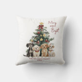 パーソナライズされたメリーBright Dogs Christmas クッション (裏面)