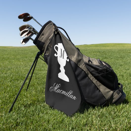 パーソナライズされたモエレガントノグロフトロフィーカップ ゴルフタオル (グリーン)