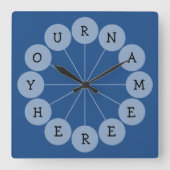 パーソナライズされたモダンおもしろい スクエア壁時計 (正面)
