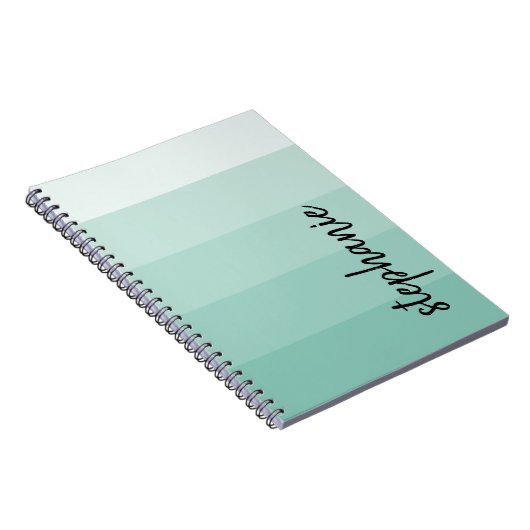 パーソナライズされたモダンなシグネチャー カラー ブロック アクア ノートブック (右側)