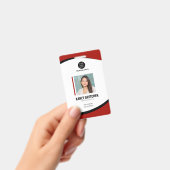 パーソナライズされたモダンな企業用IDカード 赤 バッジ (手持ち)