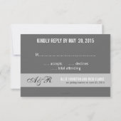 パーソナライズされたモダンな写真 ウェディング RSVP カード (裏面)