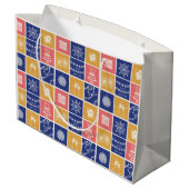 パーソナライズされたモダンな手描きカラフルな新年 ラージペーパーバッグ (裏面アングル)