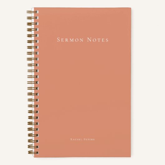 パーソナライズされたモダンな説教ノート帳 ノートブック (正面)