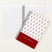パーソナライズされたモダンな赤いクリスマスツリーのデザイン ノートブック (内側)