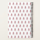 パーソナライズされたモダンな赤いクリスマスツリーのデザイン ノートブック (裏面)