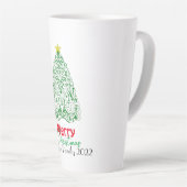 パーソナライズされたモダンの木 カフェラテマグ (右アングル)